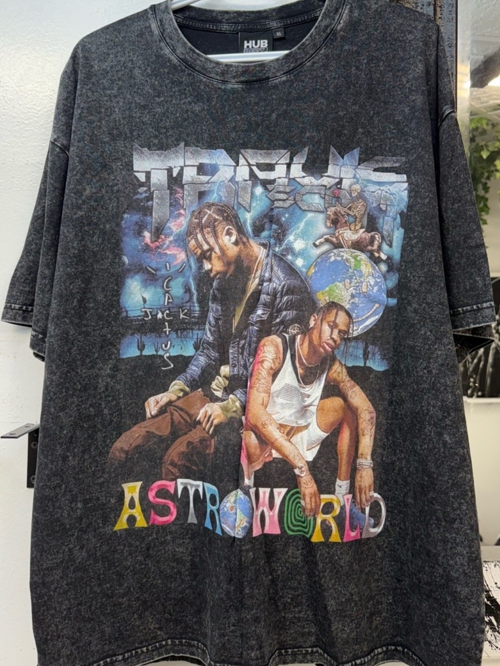 Travis Scott rap tee Astroworld Graphic Tee - Black Mineral Wash
